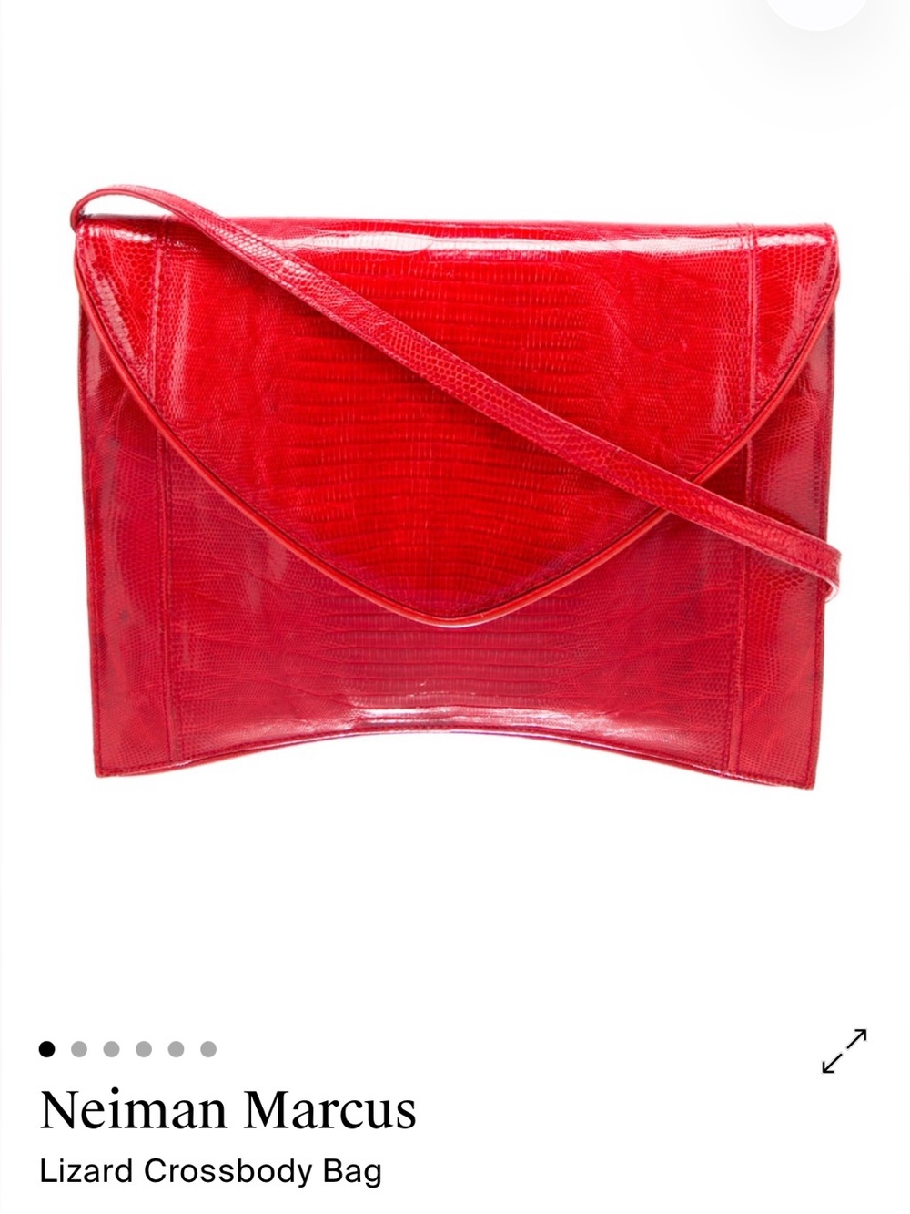 Neiman Marcus Red Lizard-Embossed Envelope Crossbody